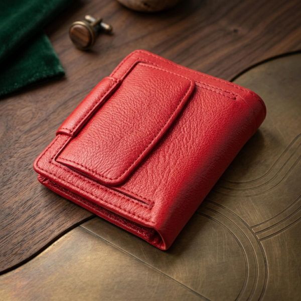 Женский яркий кошелек вертикального типа из натуральной кожи ST Leather 22453 Красный