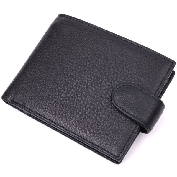Горизонтальный кошелек для мужчин из натуральной кожи Vintage sale_15037 Черный