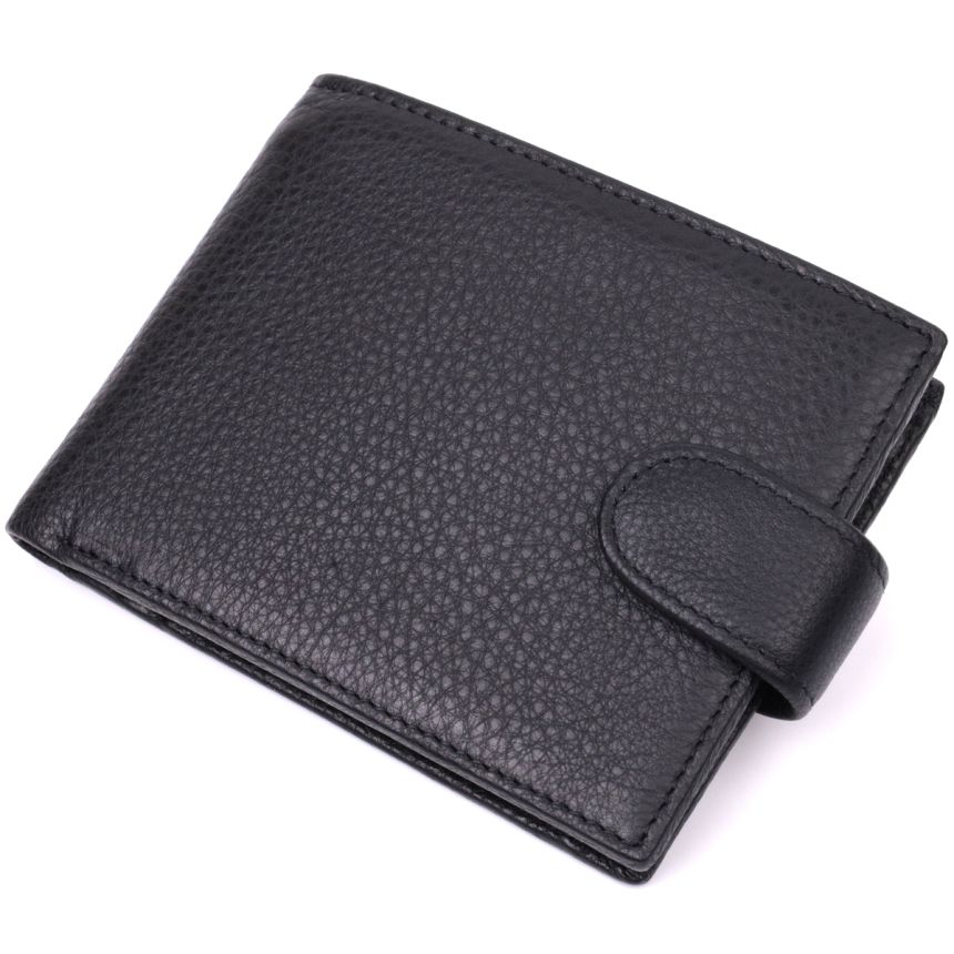 Горизонтальный кошелек для мужчин из натуральной кожи Vintage sale_15037 Черный