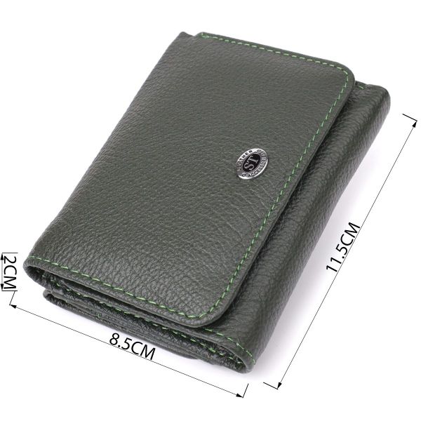 Женский кошелек компактного размера из натуральной кожи ST Leather 23072 Зеленый