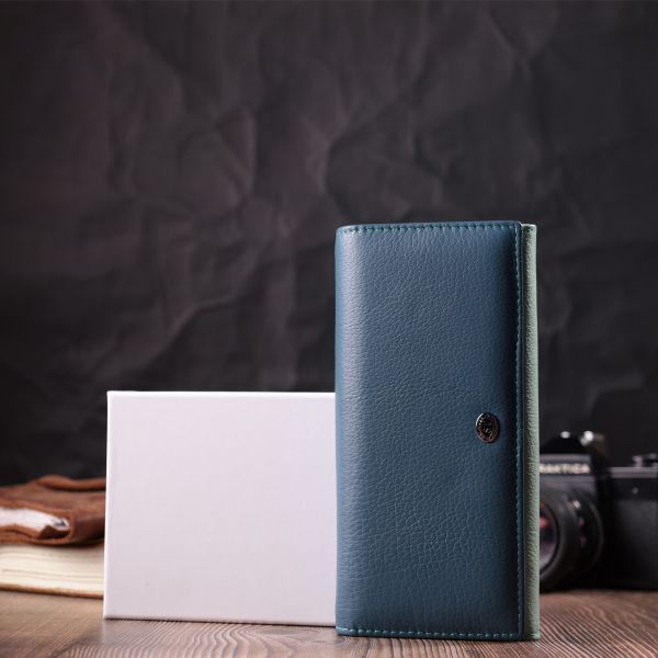 Интересный женский кошелек из натуральной кожи ST Leather 22525 Разноцветный