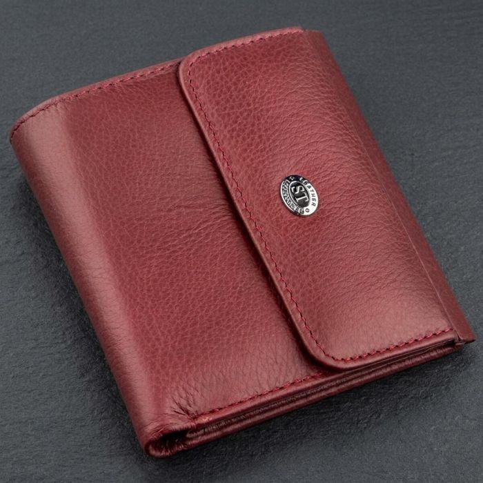 Небольшой женский бумажник с монетницей ST Leather 18920 Бордовый
