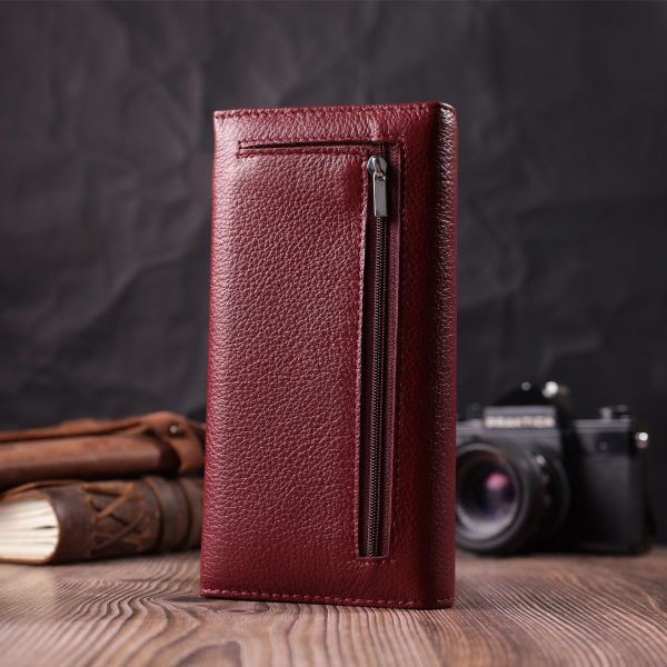 Женский оригинальный кошелек из натуральной кожи ST Leather 22522 Бордовый