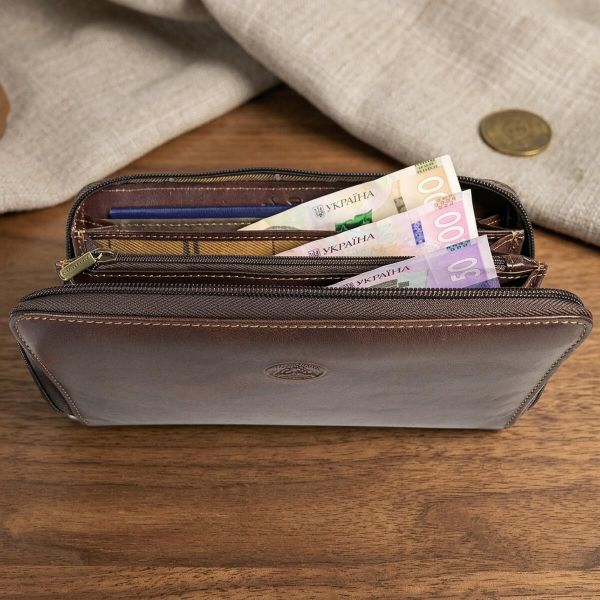 Мужское портмоне Tony Perotti Italico из гладкой кожи 3528-21 (90621) Коричневое