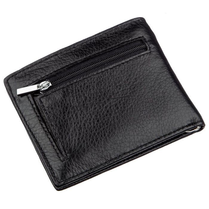 Компактный мужской кошелек с зажимом ST Leather 18837 Черный