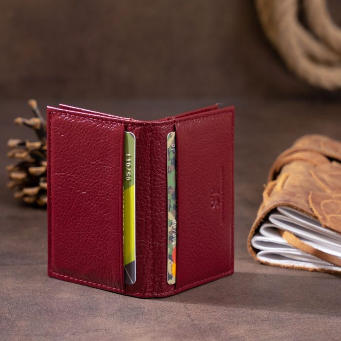 Визитница-книжка ST Leather 19218 Бордовая