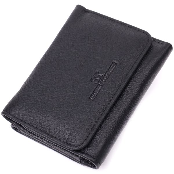 Кожаный лаконичный кошелек для женщин ST Leather 22506 Черный