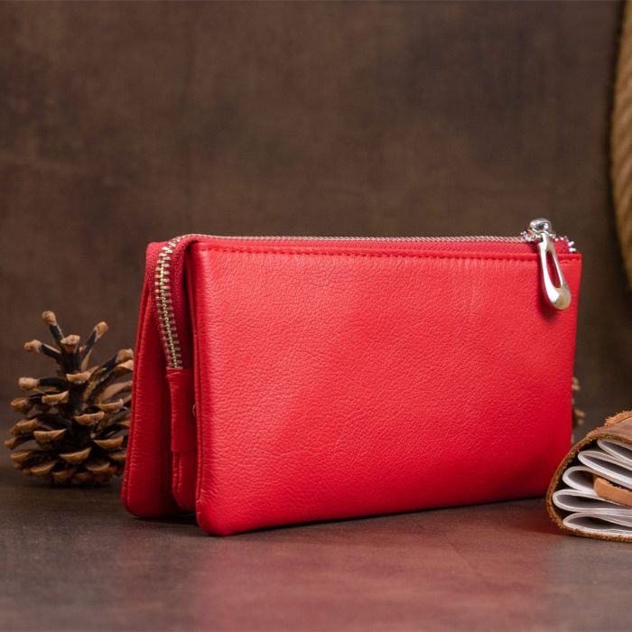 Вместительный клатч из двух частей женский ST Leather 19251 Красный