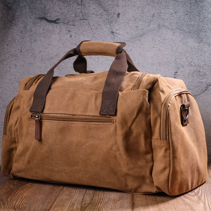 Удобная дорожная сумка из плотного текстиля 21239 Vintage Коричневая
