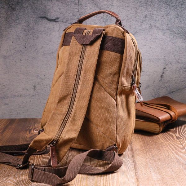 Удобный рюкзак из текстиля 21257 Vintage Коричневый