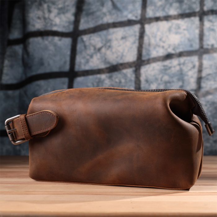 Мужская барсетка в винтажном стиле из натуральной кожи Vintage sale_15109 Коричневый