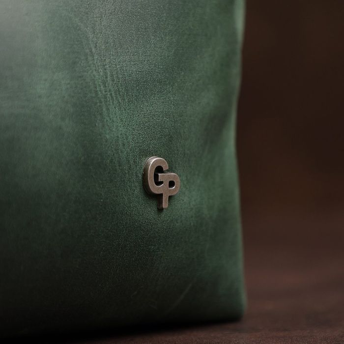 Кожаная косметичка унисекс GRANDE PELLE 11573 Зеленый