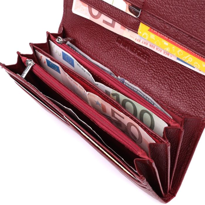 Женский оригинальный кошелек из натуральной кожи ST Leather 22522 Бордовый