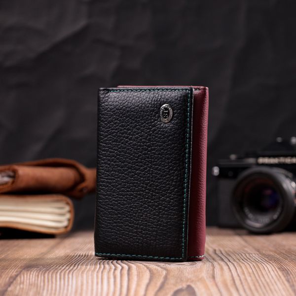 Вместительный женский кошелек из качественной натуральной кожи ST Leather 19463 Разноцветный