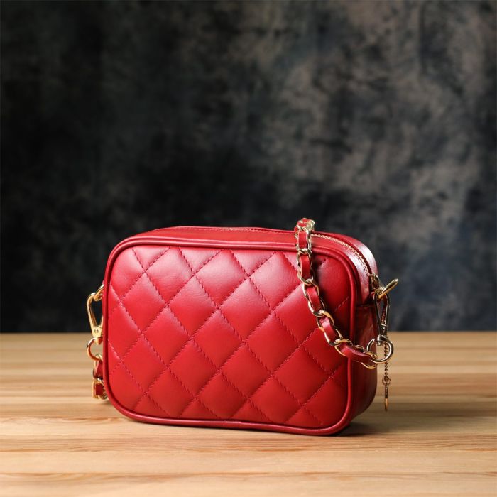 Сумка в ромбы из натуральной кожи Tony Perotti 20838_1 (CA006-01DR dk red) Красный