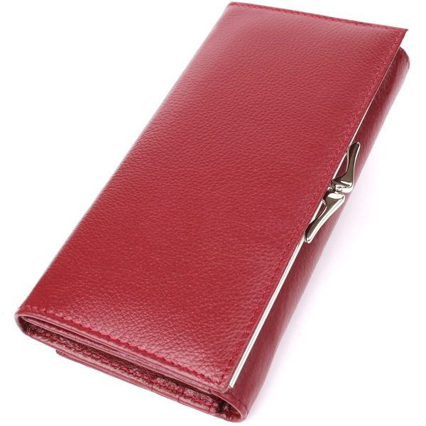 Элегантный кошелек для женщин с монетницей из натуральной кожи ST Leather 23107 Бордовый