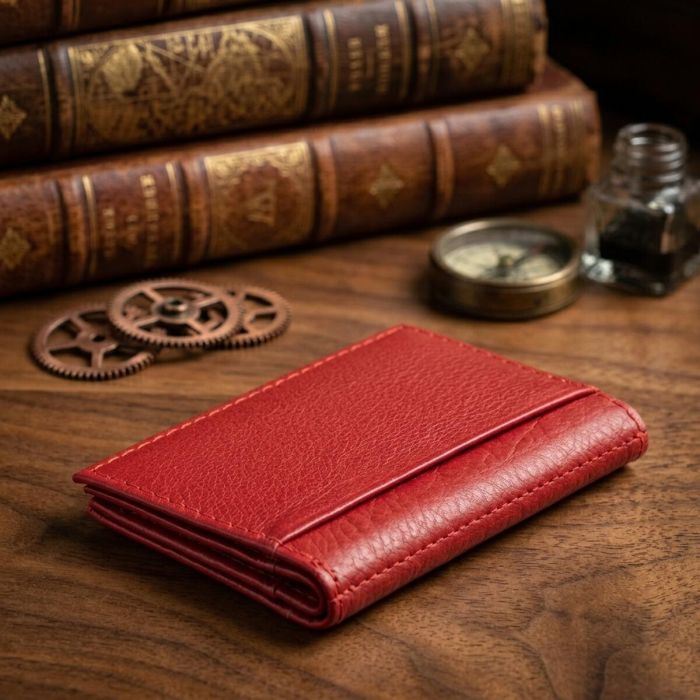 Визитница-книжка ST Leather 19214 Красная