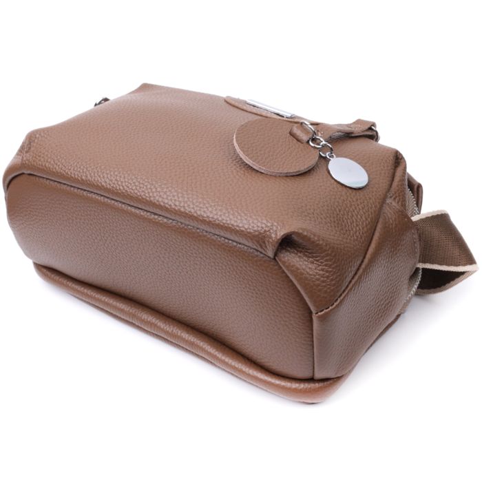 Модная сумка на каждый день с двумя отделениями из натуральной кожи Vintage 22596 Коричневый