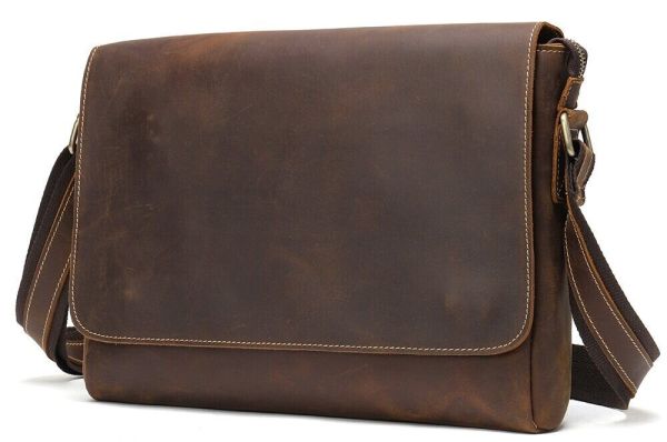 Сумка мужская crazy horse Vintage 14780 Коричневая