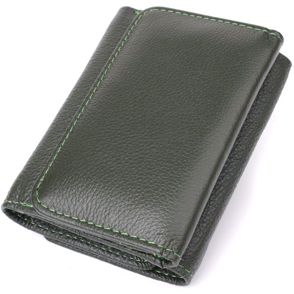 Женский кошелек компактного размера из натуральной кожи ST Leather 23072 Зеленый