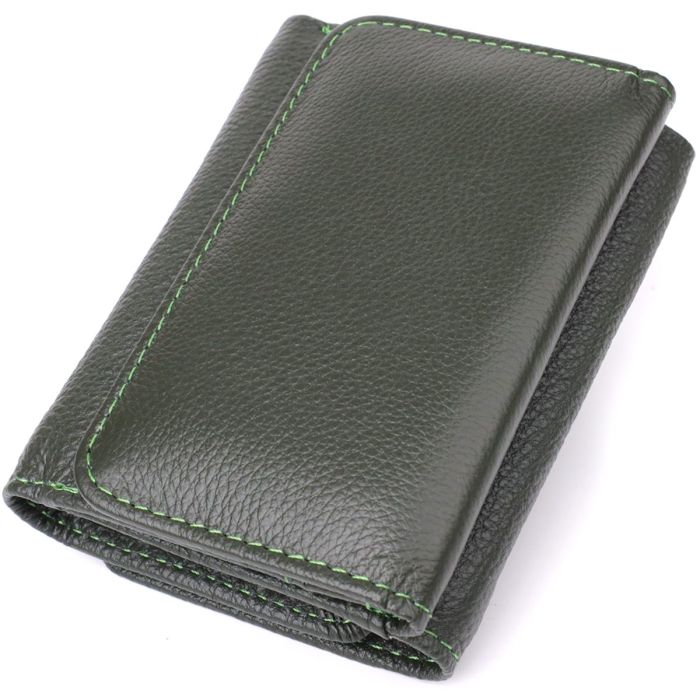 Женский кошелек компактного размера из натуральной кожи ST Leather 23072 Зеленый