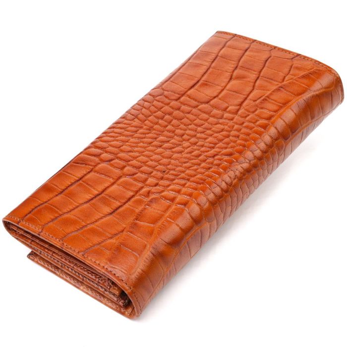 Женский кожаный кошелек для карт купюр и монет CANPELLINI 21528 Рыжий