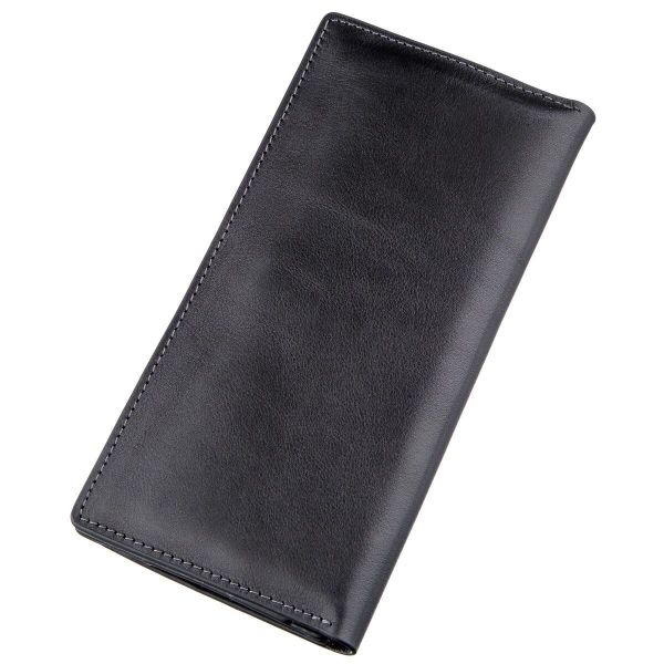 Вертикальный бумажник унисекс на магните GRANDE PELLE 11212 Черный