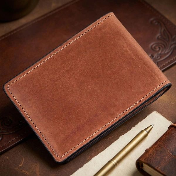 Компактный зажим для денег без застежки GRANDE PELLE 11240 Коричневый