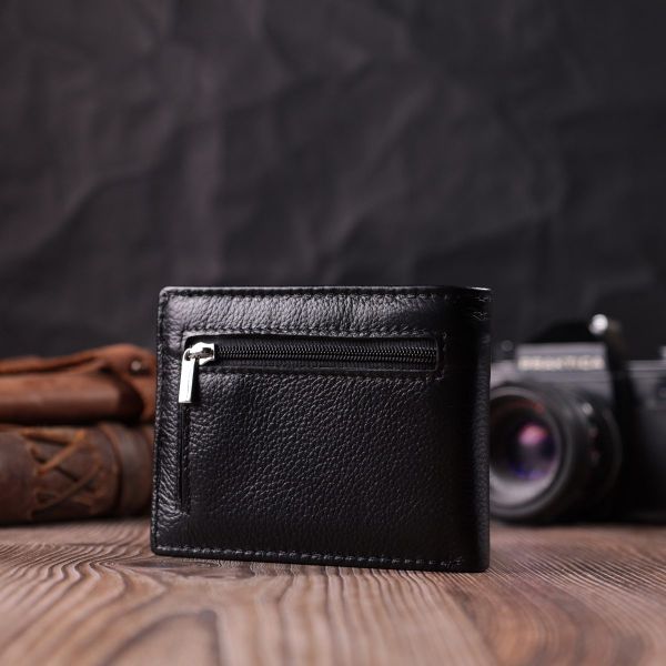 Отличный зажим из натуральной кожи ST Leather 22475 Черный