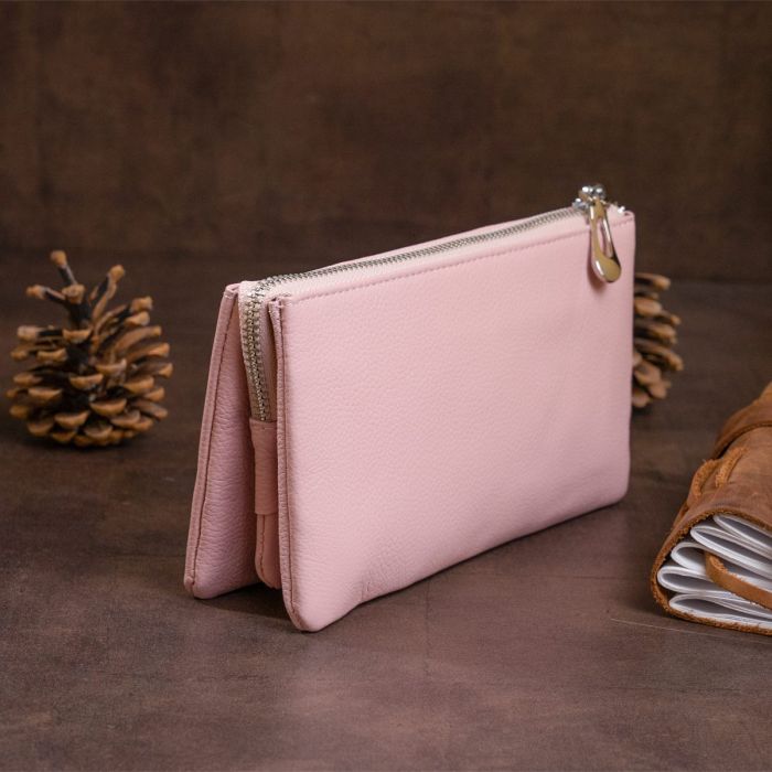 Вместительный клатч на два отделения женский ST Leather 19250 Розовый