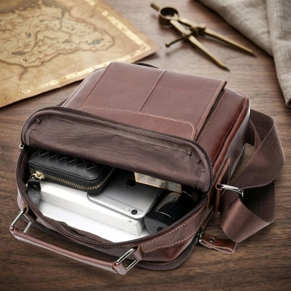Сумка мужская кожаная Vintage 14835 Коричневая