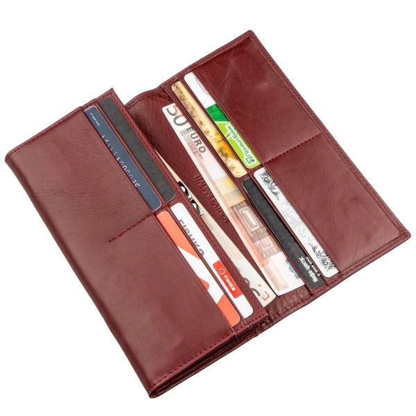 Вместительный женский кошелек ST Leather 18877 Темно-красный