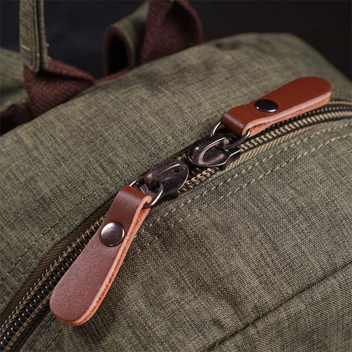 Практичный мужской рюкзак из текстиля Vintage 22242 Оливковый