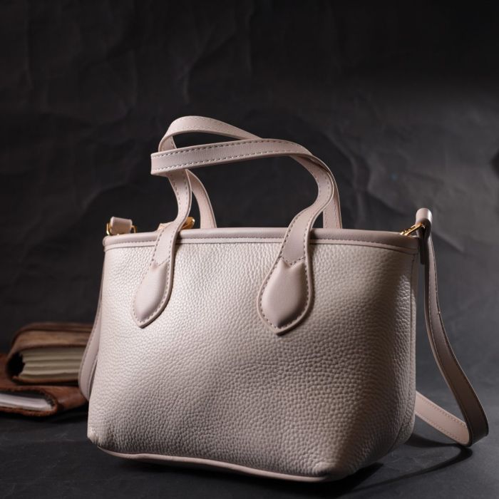 Компактная женская сумка из натуральной кожи Vintage 22284 Белый