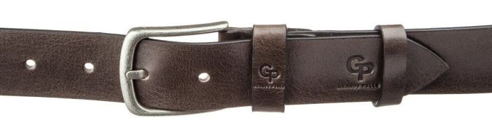 Ремень мужской с круглой пряжкой Grande Pelle 11271 Капучино