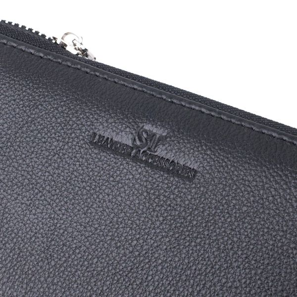 Красивый клатч унисекс на одно отделение из натуральной кожи ST Leather 22697 Черный