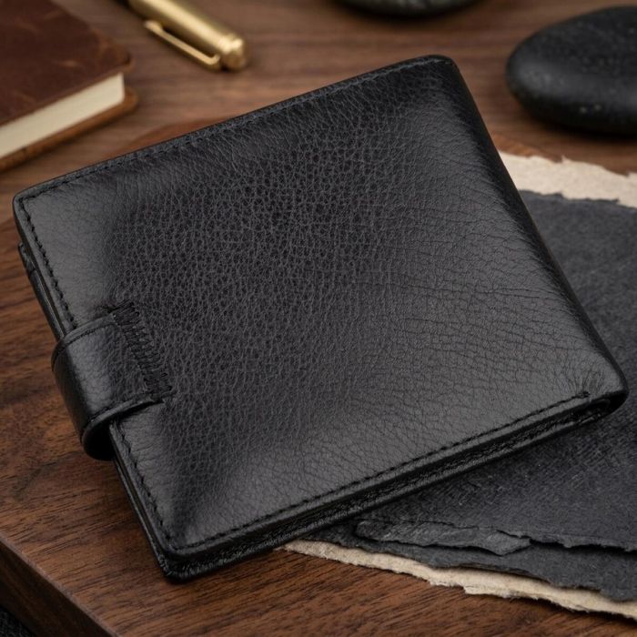 Мужской универсальный кошелек ST Leather 18836 Черный