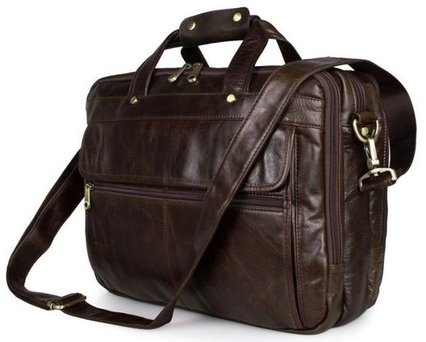 Кожаная сумка для ноутбука работы и документов Vintage 14247 Коричневая