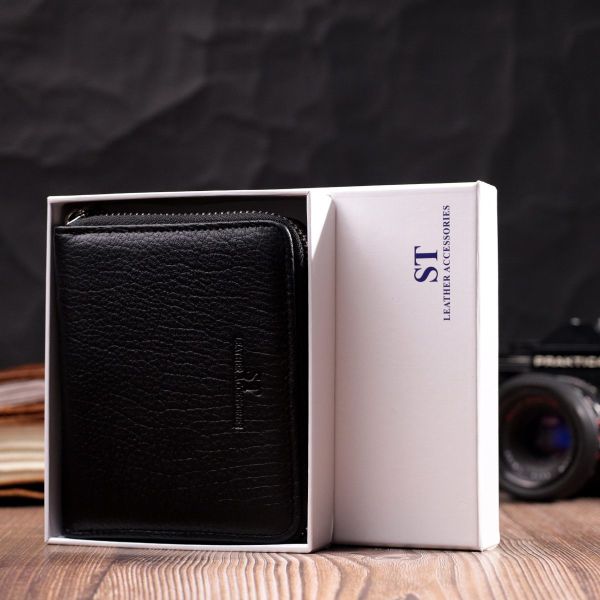 Женский отменный кошелек из натуральной кожи ST Leather 22449 Черный