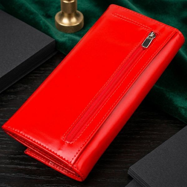 Жіночий яскравий гаманець з натуральної гладкої шкіри CANPELLINI 21626 Червоний
