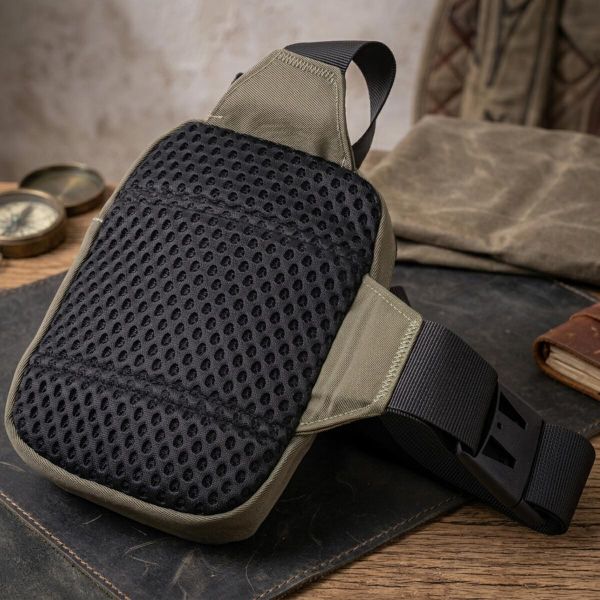 Небольшая слинг сумка для путешествий из качественного текстиля Vintage 22871 Зеленый