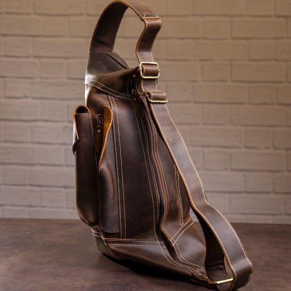 Мужская винтажная сумка через плечо Vintage 14782 Коричневая