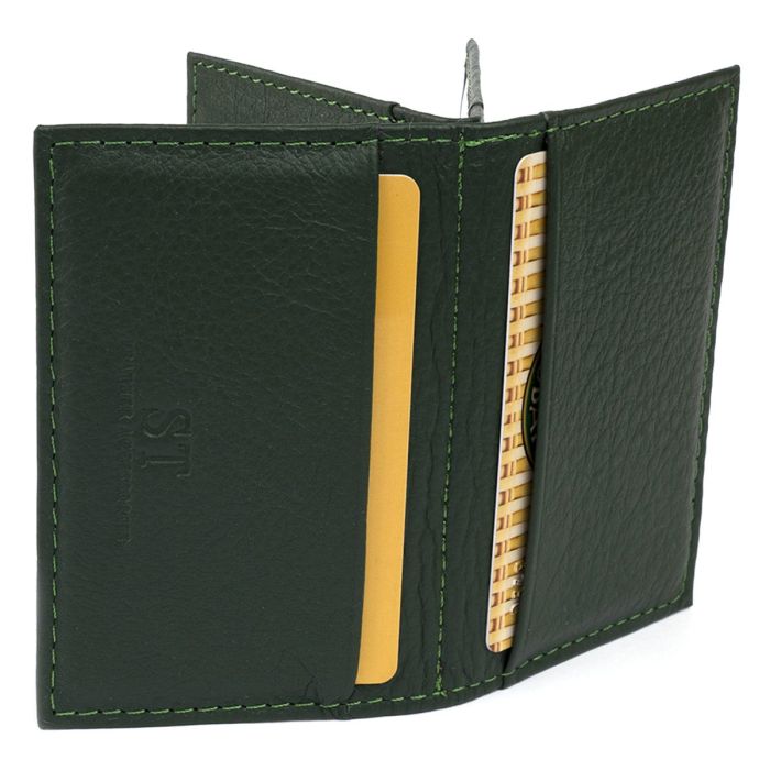 Визитница-книжка ST Leather 19215 Зеленая
