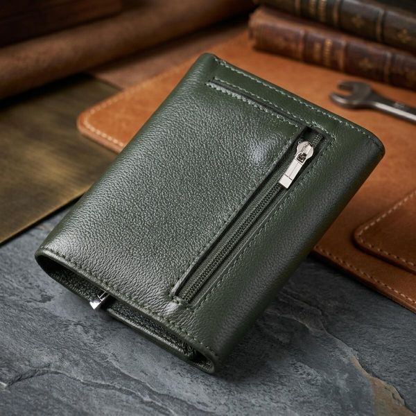 Стильный кошелек среднего размера из натуральной кожи ST Leather 23075 Зеленый