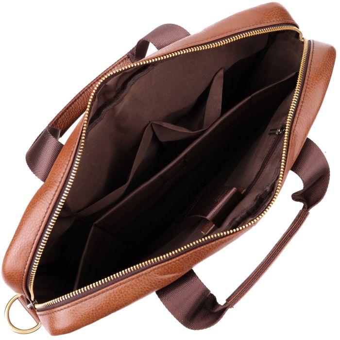Мужской деловой портфель из натуральной кожи Vintage 23038 Коричневый
