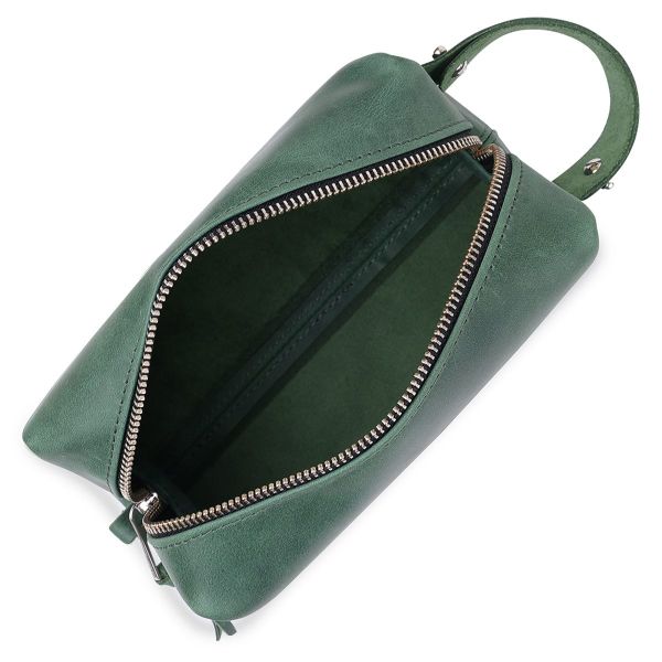 Кожаная косметичка унисекс GRANDE PELLE 11572 Зеленый