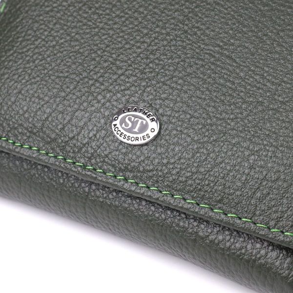Женский кошелек компактного размера из натуральной кожи ST Leather 23072 Зеленый