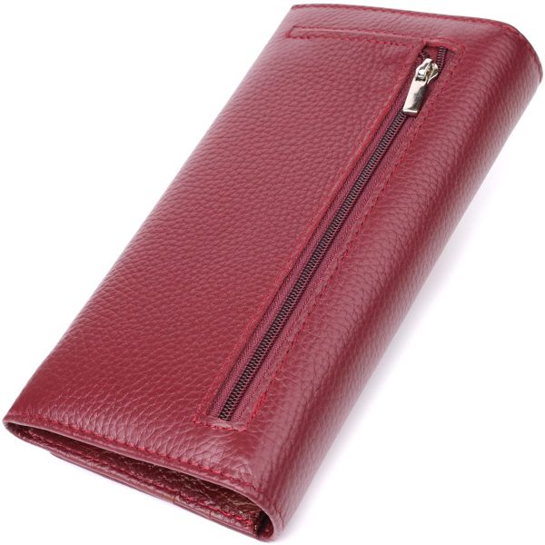 Практичный кошелек для женщин из натуральной кожи ST Leather 23098 Бордовый