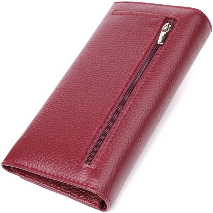 Практичный кошелек для женщин из натуральной кожи ST Leather 23098 Бордовый