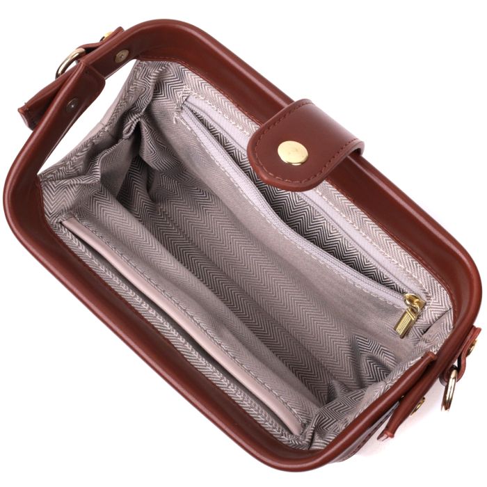 Превосходный клатч с интересной защелкой из натуральной кожи Vintage 22426 Белый